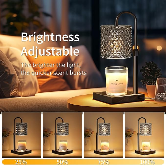 Candle Warmer Lamp with Timer Dimmer Adjustable Height, Lamp Candle Warmer for Jar Candles, Home Decor, for Women Birthday