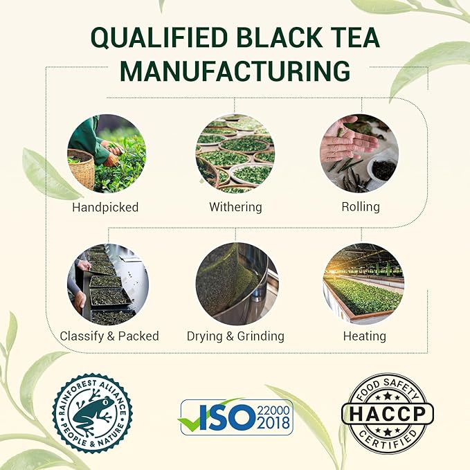 ANBA Black Tea Bags Fermented Tea Leaf, 25 Count | Bold & Rich Flavor | Medium Caffeine | No Sugar Added | ISO HACCP Certified