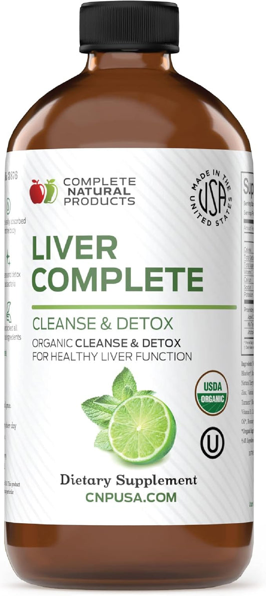 Complete Natural Products Liver Complete 12oz - Organic Liquid Liver Cleanse & Detox Supplement for High Enzymes, Fatty Liver, Liver Support