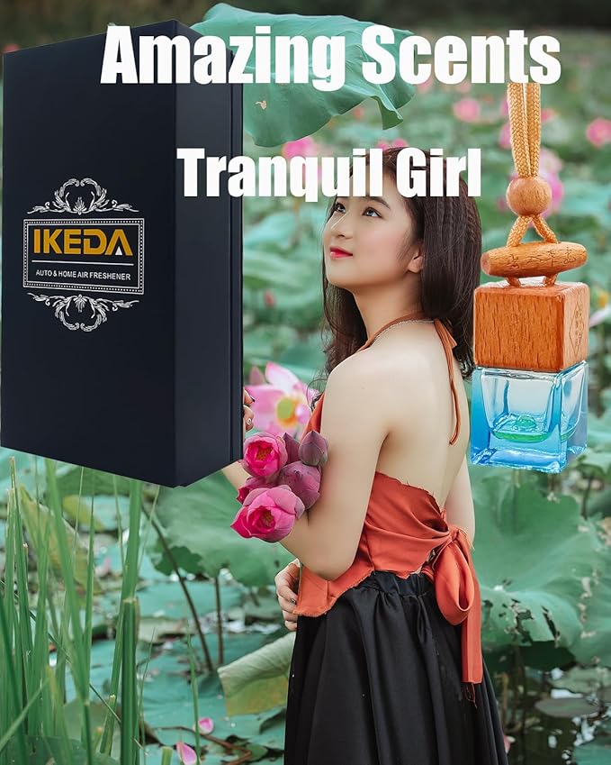 Car Air Freshener 8ml Automotive Scents | Long-Lasting Keep Fragrance | Auto Hanging Diffuser Bottles | Remove Odor Fresh Air Home Deodorizer (1pcs,Tranquil Girl)