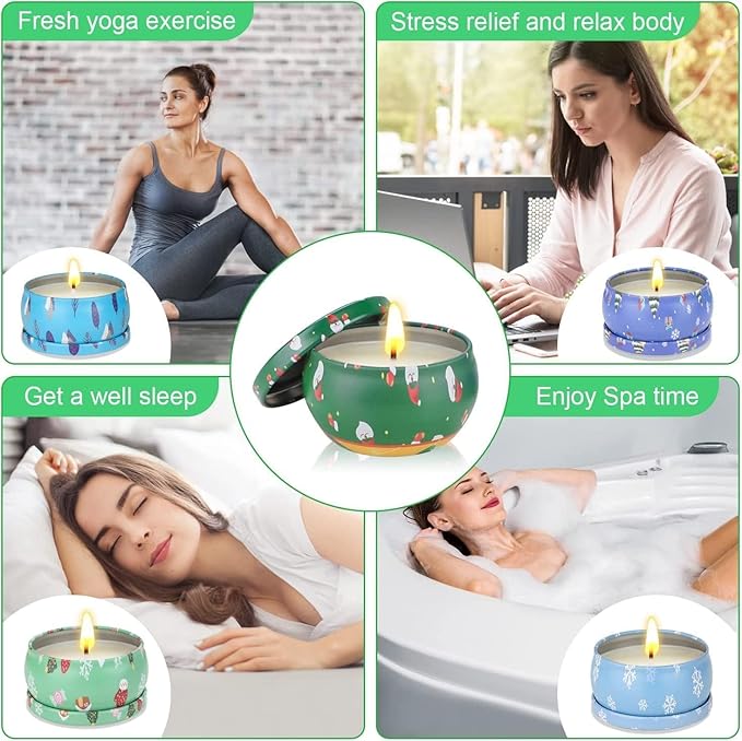 Christmas Scented Candles Gifts for Women, 12 Pack 2.5 oz Natural Soy Wax Aromatherapy Candles Gift Set for Home, Mother's Day,Christmas,Birthday,Valentine's Day