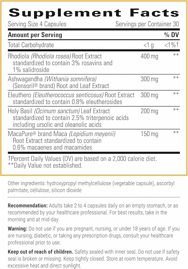 Integrative Therapeutics HPA Adapt - Adaptogenic Supplement for Stress Support* - Includes Ashwagandha, Rhodiola & Other Adaptogenic Herbs* - Vegan, Dairy-Free & Gluten-Free - 240 Capsules