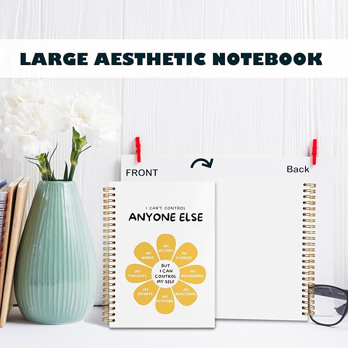 BearCake Mental Health Gifts, Self Control Mental Health Journal, Therapy Journal for Mental Health, Inspirational Notebooks, Mental Health Journal for Women, Hardcover Spiral Notebook 5.5x8.3