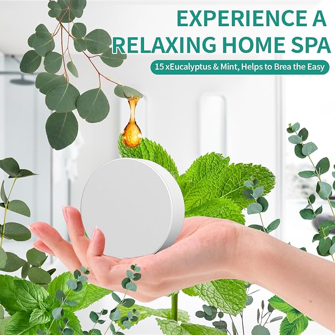 Shower Steamers Aromatherapy 15 Pack Christmas Stocking Stuffers for Teen Girls Women Men Organic Eucalyptus & Menthol Essential Oil, Spa Relaxing White Elephant Gifts, Travel Essentials Aromatherapy