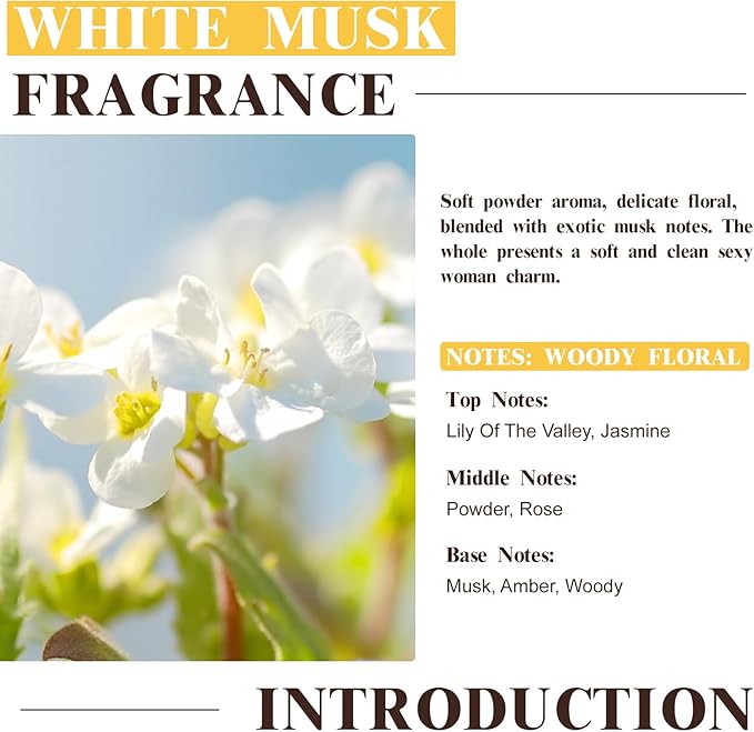 EUQEE White Musk Fragrance Oils for Home Aromatherapy, Premium White Musk Essential Oil with Glass Dropper for Diffusers, Candle & Soap Making, Bath Bombs (2.02 Fl oz/60 ml)