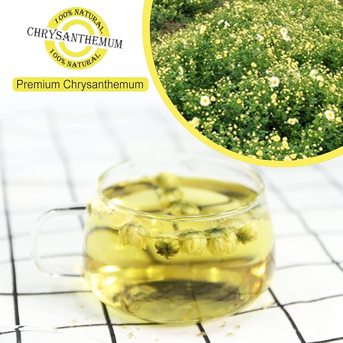 Jarteela - Premium Dried Chrysanthemum Flower Loose Leaf - 3oz/85g - Chinese Natural Chrysanthemum Tea Tai Ju - Non-GMO - Caffeine-free