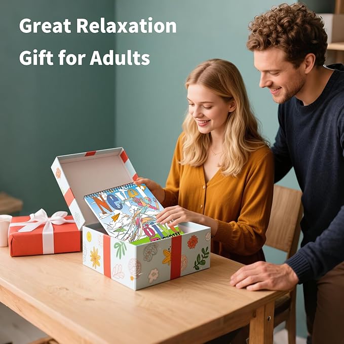 Elfew 3 Pack Inspirational Words Coloring Books for Adults, 60+ Positive and Motivational Quote, Coloring Books Spiral Bound, A4 Thick Art Paper, Gifts for Office Stress Relief and Relaxation