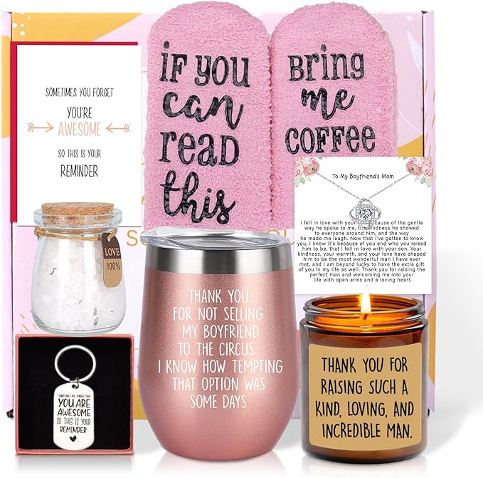 Ithmahco Boyfriends Mom Mothers Day Gift, Mothers Day Gifts For Boyfriends Moms, 8pcs Gift Basket For Boyfriend Mom From Girlfriend