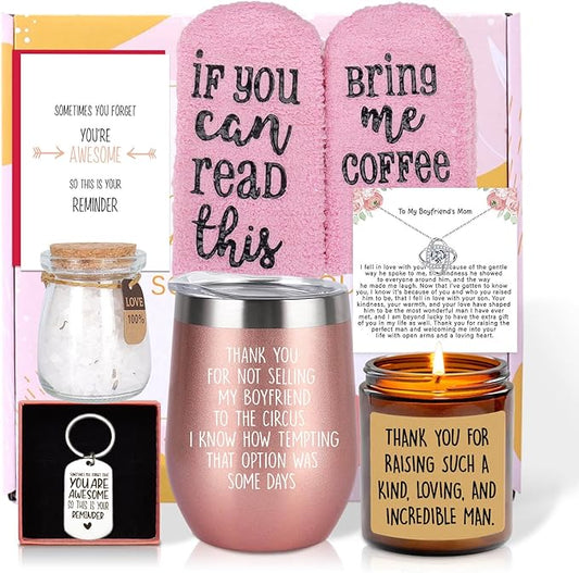 Ithmahco Boyfriends Mom Mothers Day Gift, Mothers Day Gifts For Boyfriends Moms, 8pcs Gift Basket For Boyfriend Mom From Girlfriend