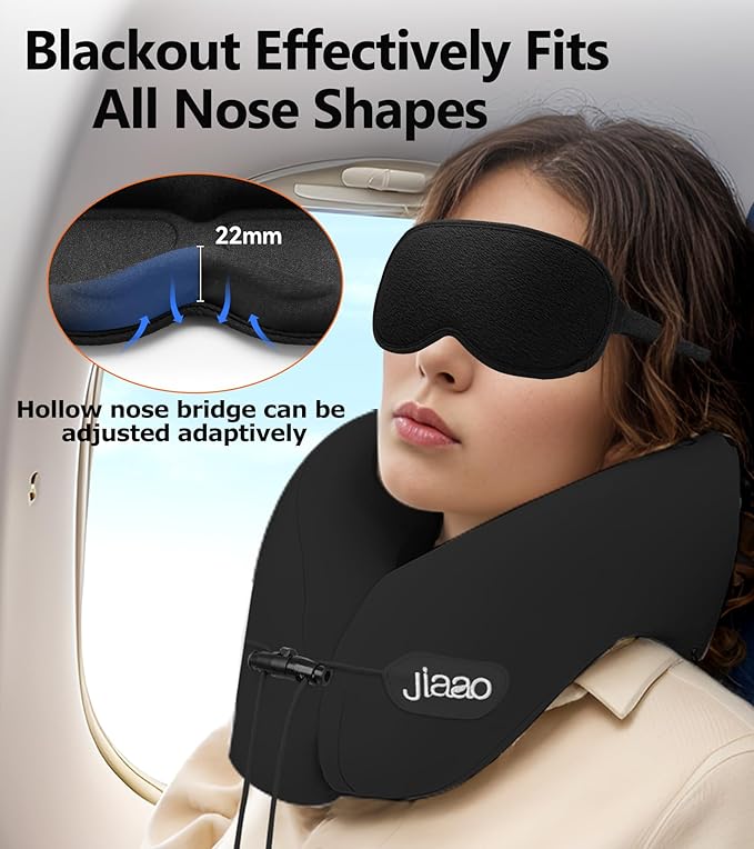 3D Contoured Sleep Mask, Light Blocking Eye Masks for Sleep, Breathable and Washable Sleeping Mask for Women Men, Adjustable Sleeping Eye Mask for Travel, Nap, Car and Office