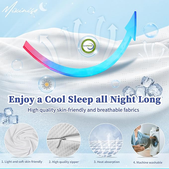 Cervical Pillow for Neck and Shoulder, Ergonomic Side Sleeper Pillow for Neck Support, Contour Memory Foam Pillows for Side Back & Stomach Sleepers with Cooling Pillowcase