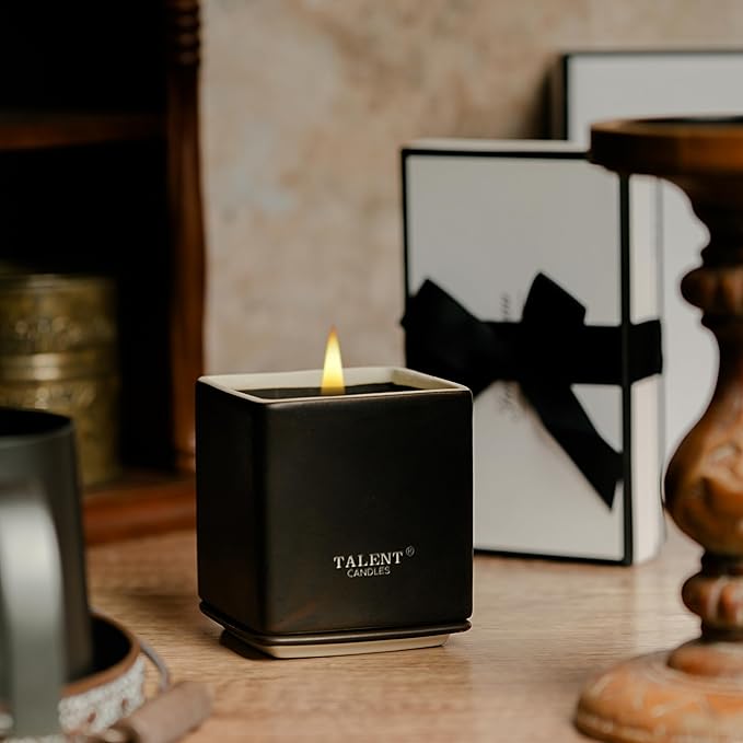 Candles for Home Scented, Modern Rustic Ceramic Candle Jar, Soy Candles Non Toxic in Elegant Ceramic Jar, Coconut & Beach Blossom