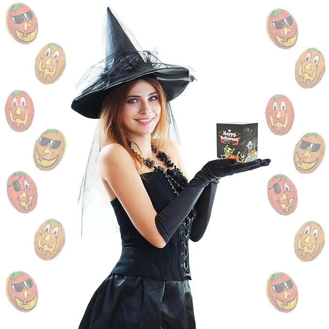 Fruidles Halloween Pumpkin Pals, Trick-Or-Treat Party Bag Fillers, Individually Wrapped in Multi-color Pumpkin Face Design Foils, Kosher Certified, Box (Half-Pound)