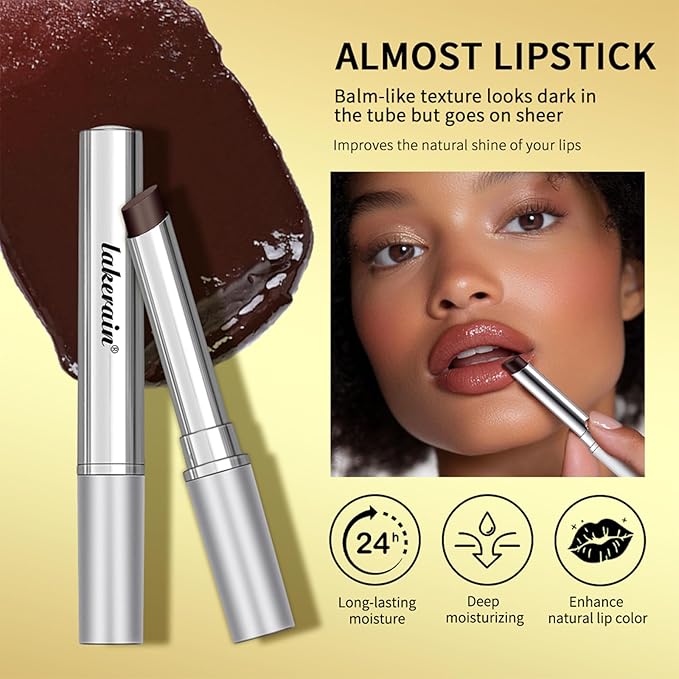 2Pcs Honey Noir Black Honey Lip Gloss, Deep Moisturizing Tinted Lip Balm, Nourishing honey Noir Lipstick, Black and Pink Lipgloss, Hydrating lipgloss for All Skin Tones