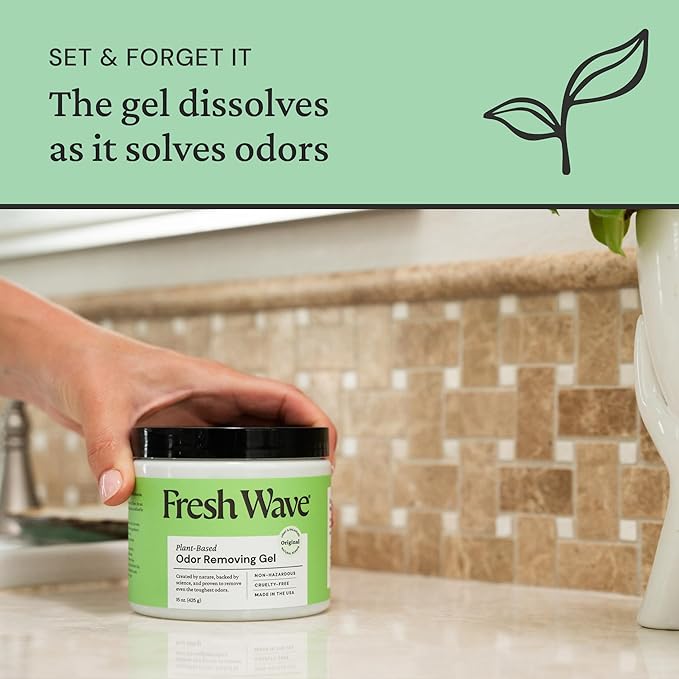 Fresh Wave Odor Removing Gel, 15 oz. - Odor Absorbers for Home, Safer Odor Relief, Natural Plant-Based Odor Eliminator, Every 15 oz. lasts 30-60 Days, For Cooking, Trash & Pets