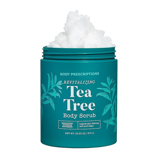 Body Prescriptions Exfoliating Body Scrub – Body Cleanser for Nourished, Ultra-Smooth Skin, Tea Tree