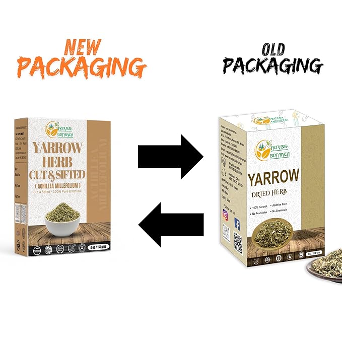 Herbs Botanica Yarrow Herb 100% Natural Dried Yarrow Flowers & Leaves for Tea, Tinctures, & Herbal Preparations – Premium Bulk Herbs for DIY Use – 4 oz Pack