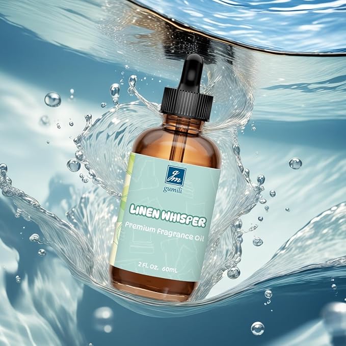 Linen Whisper Fragrance Oil 2 Oz, Natural Scent Oil for Home Essential Oils Diffuser, Candle Making, Soap Making, DIY Body Oils, Perfume, Body Mist, Spray - Fresh Linen Scent