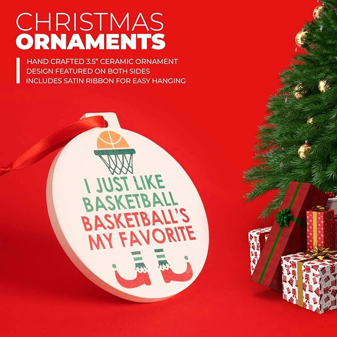 ChalkTalkSPORTS Basketball Round Ceramic Ornament | Basketball's My Favorite