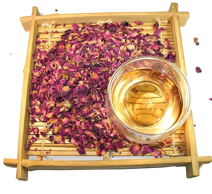 Greenhilltea Premium Dried Rose Petals - Caffeine Free Rose Tea - Edible Flowers for drinks, Baking, Desserts, Cocktails, Wedding Toss & Herbal Tea Infusions 1 LB