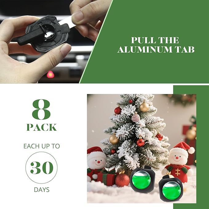 Car Air Freshener Vent Clips, 8 Pack, Provides Long-Lasting Scent, Up to 240 Days, Odor Eliminator (Cedar)