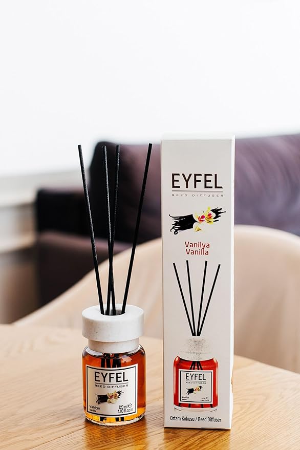 EYFEL Reed Diffuser Set for Home - Vanilla Scent 4.05 fl oz With Sticks for Bathroom