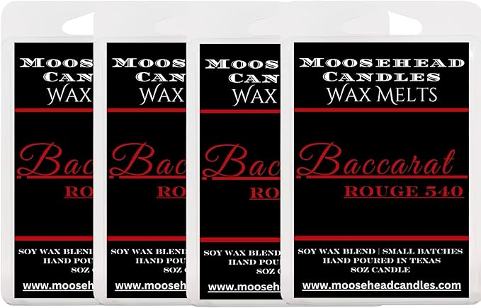 Baccarat Rouge Inspired Wax Melts – 4 Pack Luxury Soy Blend – Strong Scented, Long-Lasting Home Fragrance – Gift Ready, Handcrafted