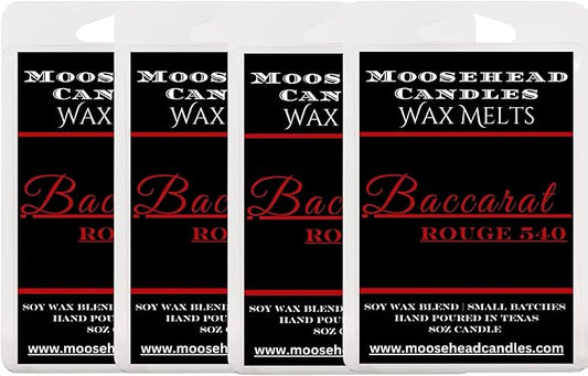 Baccarat Rouge Inspired Wax Melts – 4 Pack Luxury Soy Blend – Strong Scented, Long-Lasting Home Fragrance – Gift Ready, Handcrafted