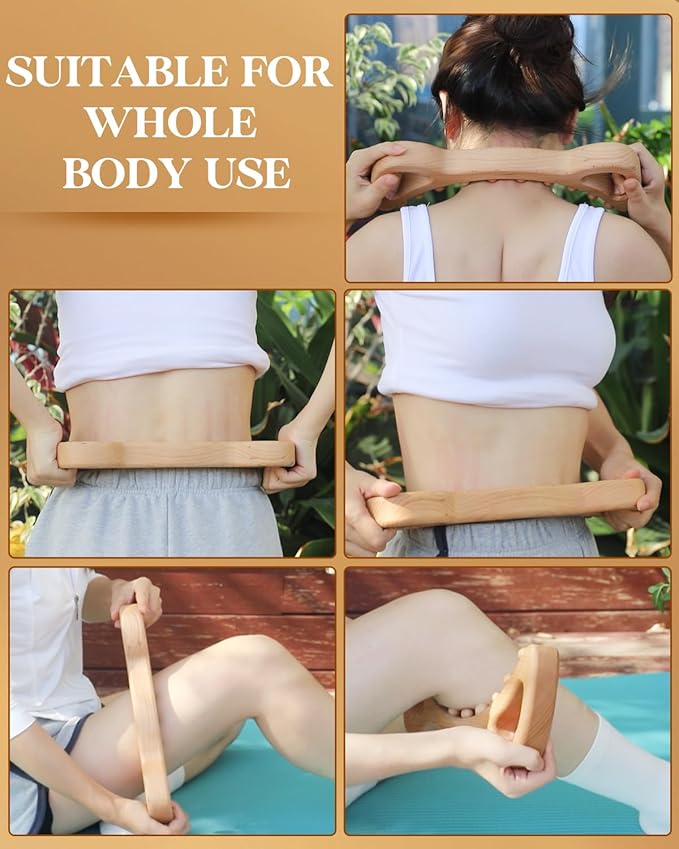 ONUEMP Wood Therapy Massage Tools, Cellulite Massager Body Slim Brush, Maderoterapia Kit Colombiana for Lymphatic Drainage, Body Sculpting, Myofascial Release, Deep Tissue