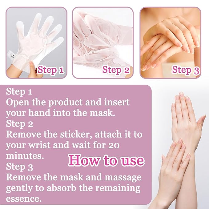 Hydrating Hand Masks, 6PCS Hand Mask Moisturizing Gloves for Men Women, Smooth Long Lasting Soft Exfoliating Hand Peeling Spa Mask Moisturizer Beauty Gift Set for Dry Cracked Rough Dull Hands（A)