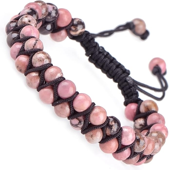 MASSIVE BEADS Double Layer Natural Chakra Healing Power Crystals Macrame Bracelet Yoga Stone Beads Gemstone Meditation Relax Anxiety Bangle for Unisex Women Men