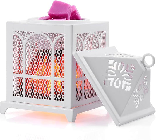 Dicimi Wax melt Warmer,4-in-1 Fireplace Wax Warmer,scentsy Wax Warmer for Scented Wax Cubes and Tarts or Fragrance Oils, Wax Burner for Home Office Bedroom Aromatherapy Present& Décor(House)