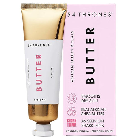 54 Thrones African Beauty Shea Butter, Intensive Dry Skin Support, Moisturizing Body Butter for Women, Moisturizing Body Balm and Cream, Kenyan Hibiscus + Moroccan Rose
