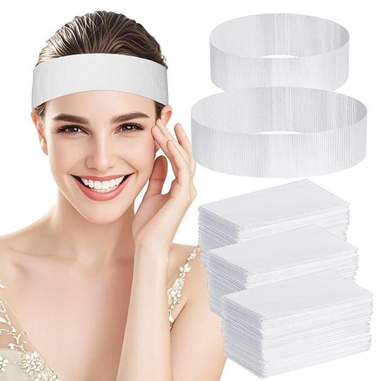 70 Pcs Disposable Spa Facial Headbands, Elastic Headband Wrap with Single Snap Tab, Soft & Flexible Facial Headbands, Stretch Spa for Women, Sport Yoga Salon Shower