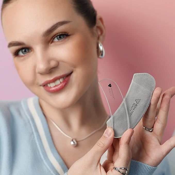 Bona Fide Beauty Ergonomic Moon Nail File (Clear) Grit in The Groove. Etched Glass File Made in The Czech Republic, Curve File with Large Gripping Surface.