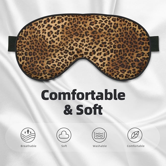 Abstract Brown Leopard Sleep Mask for Sleeping, Soft Comfort Eye Shade, Blackout Eye Cover, Deep Rest, Travel, Nap, Meditation