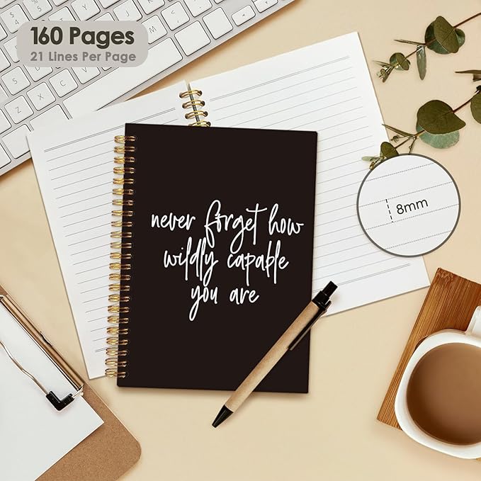 Employee Appreciation Gifts, Team Gifts for Employees, Inspirational Gifts for Friend Coworker, Never Forget How Wildly Capable You are Office Supplies Hardcover Spiral Notebook 5.5x8.3