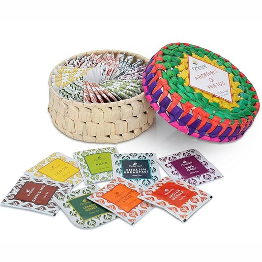 Octavius Tea Sampler Pack | 8 Assorted Black & Green Teas | 50 Teabags | Tea Sampler Variety Pack | Pack of 1