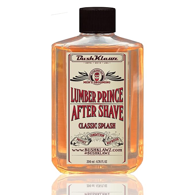 BushKlawz Classic Refreshing Cooling Soothing Barbershop After Shave Lotion Balm Toner Splash Lumber Prince Satisfy all Types of Viking Cannon Black Prime AfterShave Tonic Cologne
