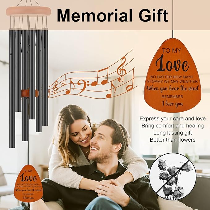 Gifts for Him Her Boyfriend Girlfriend, to My Love 32'' Wind Chimes Gift for Home Decor, Wedding Anniversary Birthday Gifts for Women Men, Romantic I Love You Gift for Couples Wife Husband Christmas