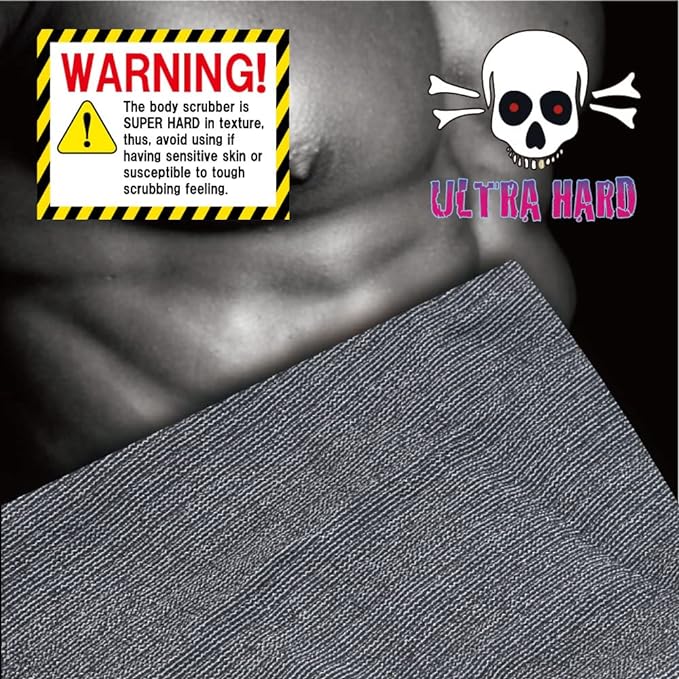 Extra Rough, Exfoliating Washcloth [Made in Japan] Exfoliating Towel Special Texture Makes Fluffy Foam Lather, Back Scrubber, Dead Skin Cell Remover [Loofah for Women and Men] (2pcs Set)