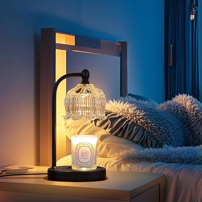 Black Candle Warmer Lamp with Timer and Dimmer,Flameless Wax Melt Warmer for Jar Candles with 2 Bulbs,House Warming Gifts,Mother's Day/Birthday/Christmas Gifts for Mom/Wife,Home Decor