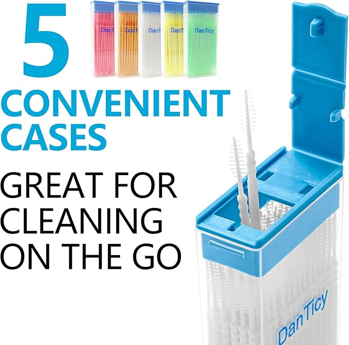 Brushpicks Interdental Toothpicks,Soft Bristle Dental Floss Picks Toothpicks,Helps Removes Plaque and Debris Between Your Teeth 600PCS (Pack of 5) Mixed Flavors