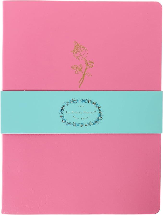 Graphique Rose Vegan Leather Journal, Diary Notebook for Writing, 192 Lined Pages, La Petite Press Collection, 6” x 8”