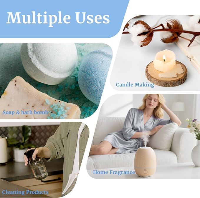 Diffuser Fragrance Oils, Aromtopia Essential Oils for Diffusers for Home, 6x10ml Fresh Home Set, Clean Scents for Candle Soap Making, Dryer Ball, Fresh Linen, Fresh Laundry, Crisp Breeze, Lemon