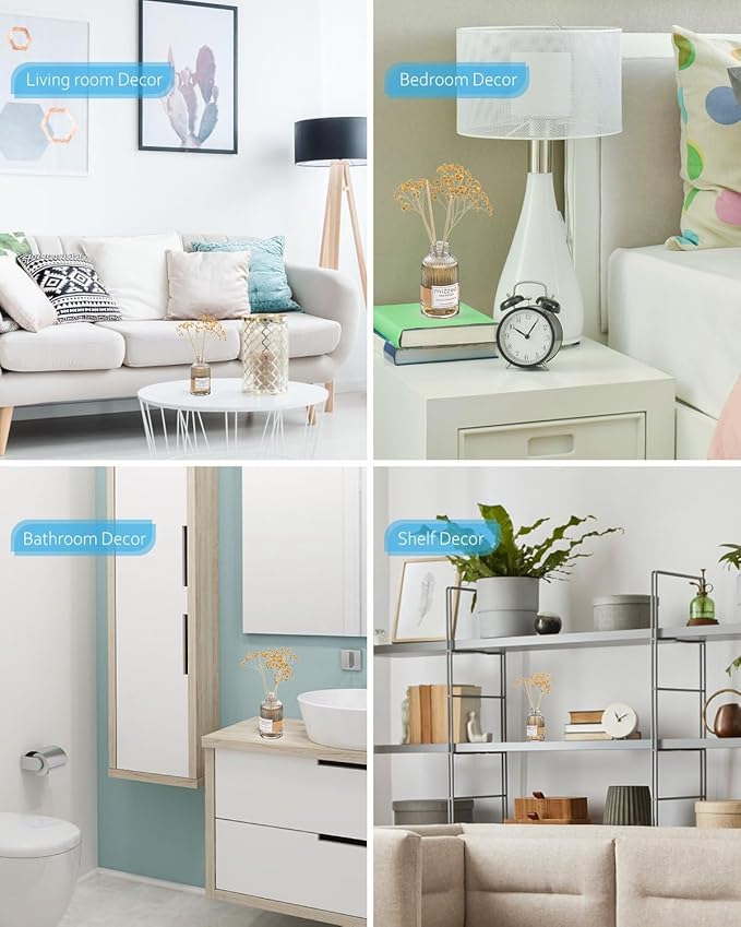 MIZZEO Reed Diffuser Set, Warm Cinnamon 6.76 fl oz Highly Scented Room Diffuser Home Fragrance Essential Oil Reed Flower Diffuser, House Bedroom Office Decor & Gifts