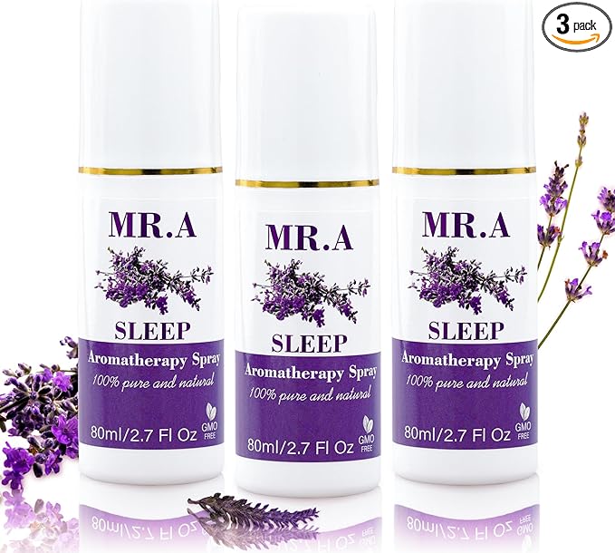 3 Pack Lavender Sleep Pillow Spray Set for Room,Pillow Mist with Lavender Essential Oil, Long-Lasting Line & Fabric Room Spray for Pillows and Sheets, Melatonin Free, 2.7 Fl Oz