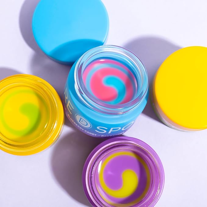 Blueberry Lip Mask Overnight, Vegan Skincre, Dual-Color Lip Balm for Reduce Fine Lines, Nourish and Hydrating Dry Cracked Skin with Vitamin C and Shea Butter-0.42 Fl Oz