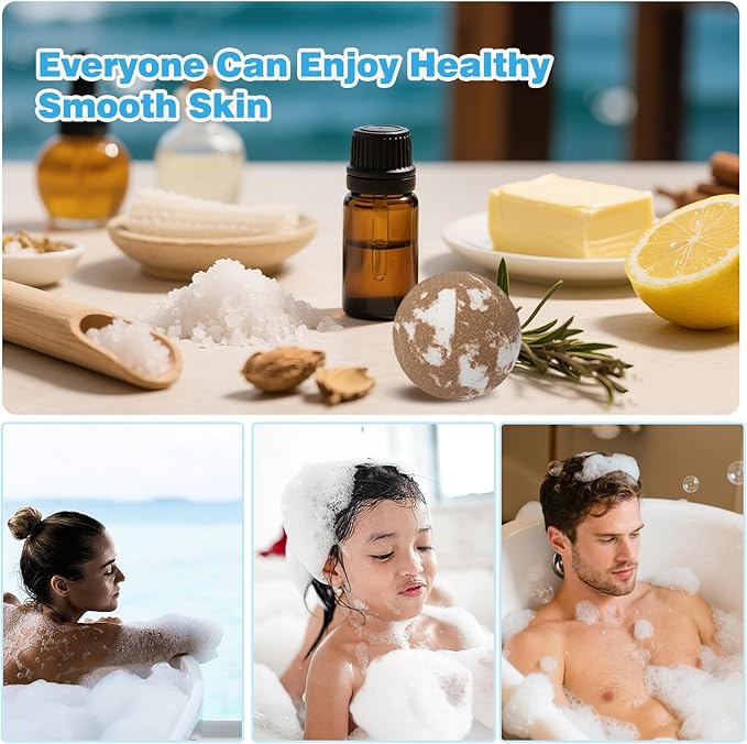 Bath Bombs for Men, 8 Pack Organic Bath Bombs Set with Natural Essential Oils, Relaxing Gifts for Men & Women, Father's Day Birthday Easter Gift for Husband Boyfriend