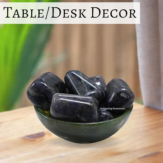 Amazing Gemstone Iolite Crystals and Healing Stones Tumbled - 1000+ Carats Iolite Stone Gem Stones, Natural Healing Stones for Energy Balance, Stress Relief - Premium Polished Gems Rocks